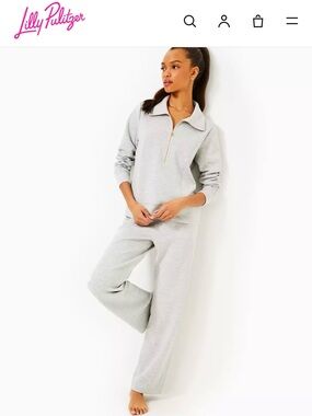 Lilly Pulitzer XL NWT Alwyn Pant Heathered Pebble SO SOFT! SOLD OUT!!